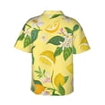 thumbnail image 3 of Uemuo Lemon Printed Regular Fit Short Sleeve Casual Hawaiian Shirt for Men,Aloha shirt,Tropical shirt,Floral print shirt,Vacation Beach shirt-XX-Large, 3 of 9