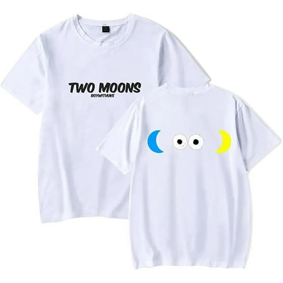 Boywithuke TWO MOONS T-shirt Fashion Print Short Sleeve Men And Women Trendy Casual Clothing