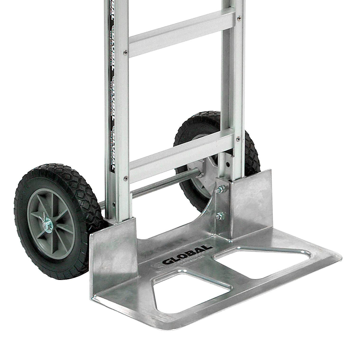 Aluminum Hand Truck Curved Handle, Mold-On Rubber Wheels