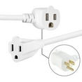 thumbnail image 5 of Maximm Cable 2 Pack 3 Feet Angled Indoor Extension Cord/Wire, 2 Outlet Piggyback Extension Cord - White - UL Listed, 5 of 5