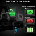 thumbnail image 3 of Rechargeable Headlamp Super Bright 99000 Lumens, 2Pack LED Head Lamp with 3 Modes, 90° Adjustable Lights for Forehead, IPX6 Waterproof HeadLamps Adults Camping Hunting Hiking, 3 of 5