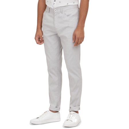 Mens Pants White 38X32 Woven Straight Stretch 38