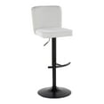 thumbnail image 4 of Henry Adjustable Barstool Set of 2 Swivel, Black Bar Stools, Bar Chairs, Swivel Bar Stools Set of 2 with Back, Bar Height Stools Set of 2 (White Fabric), 4 of 6