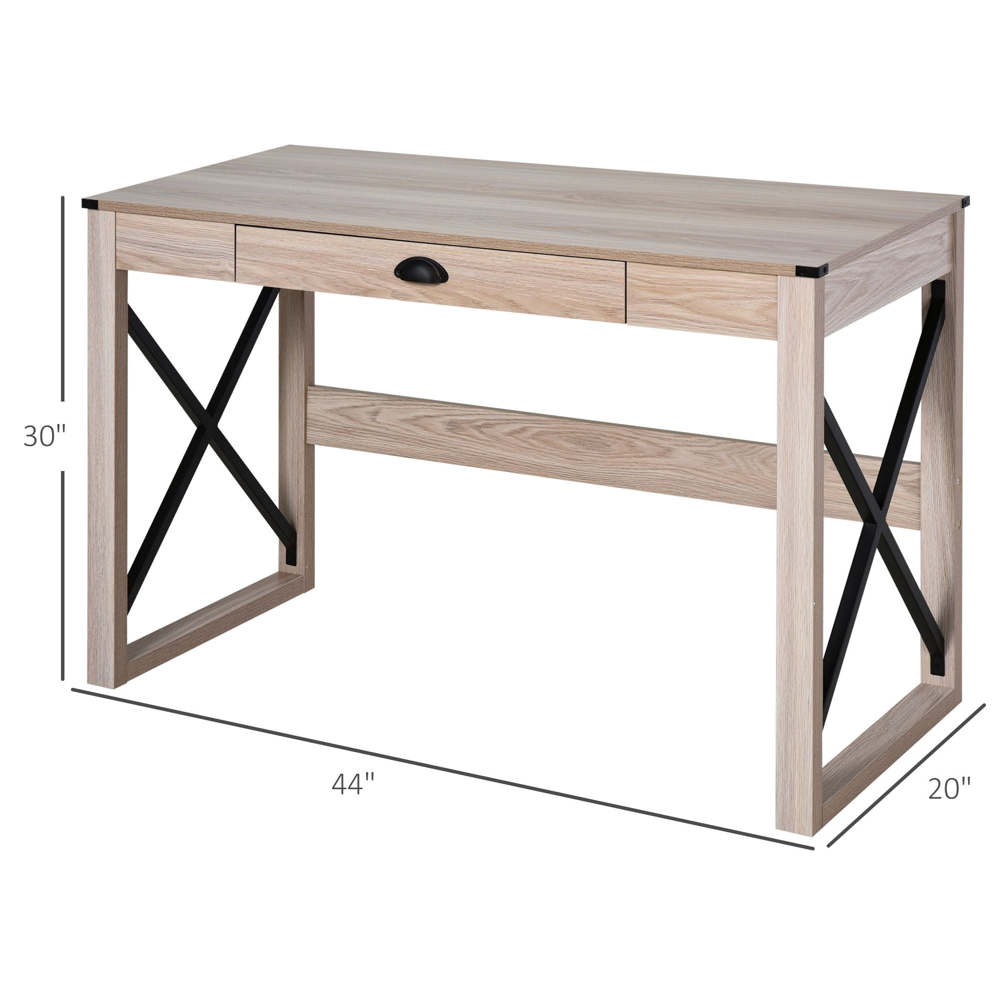 Rustic Writing Desk Farmhouse Home Office Computer Workstation with Drawer