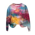 thumbnail image 3 of Tie Dye Sweatshirts for Women Fashion Crewneck Long Sleeve Pullover 2024 Fall Winter Blouses Going Out Party Outfits, 3 of 4