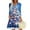 Blue, variant on Christmas Dresses for Women Women's Christmas Printed Fashionable V-neck Button Seven Part Cuff Pocket Dress for Holiday Party,Blue,L