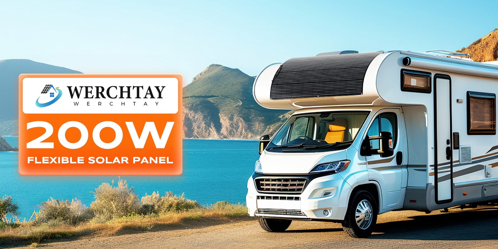 12V 200W Portable Flexible Solar Panel Mono Power RV Camping Home Boat Off-Grid