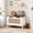Brown and white, variant on Storage Chest,24.8 In Storage Trunk with Safety Hinges,Wooden Storage Bench,Toy Organizer Box Shoe Bench,Easy Assembly,Storage Bench for Bedroom,Living Room,Entryway