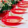 thumbnail image 2 of 175PCS Christmas Plates - Red and Gold Disposable Plates Include 25Dinner Plates, 25Dessert Plates, 25Forks, 25Knives, 25Spoons, 25Cups, 25 Napkins Perfect for Christmas, 2 of 18