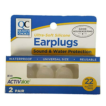Quality Choice Ultra-Soft Silicone Ear Plugs 2 pair