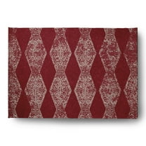 Simply Daisy 5' x 7' Dark Red Pyramid Stripe Chenille Indoor/Outdoor Rug