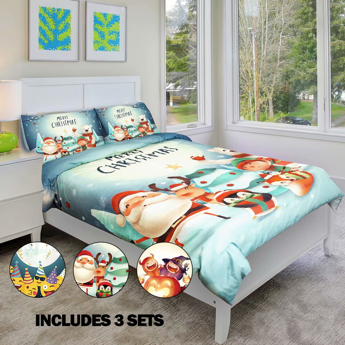 HGmart 3 Piece Kids Birthday Comforter Set for Boys/Girls Animal and