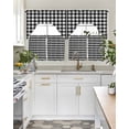 thumbnail image 4 of Black White Plaid Swag Curtains for Living Room/Bedroom Windows, Modern Simple Buffalo Check Gingham Kitchen Curtains and Valances Set 36 Inch Length, Light Filtering Swags Valance Curtain Panels, 4 of 5