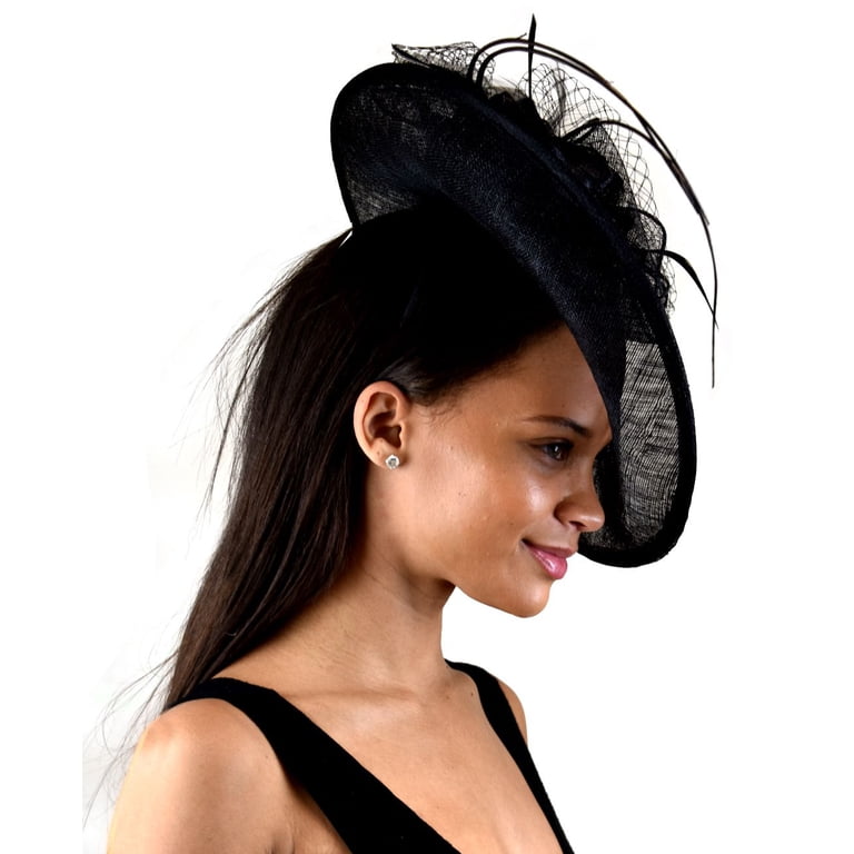 C.C Cocktail Fashion Sinamay Fascinator Hat Feather & Flower  display picture 1
