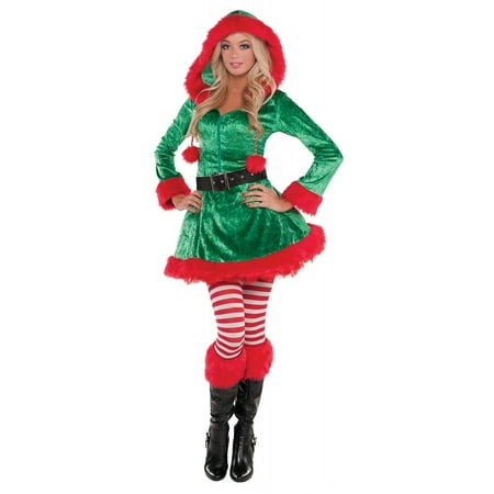 Green Sassy Elf Adult Costume - Large