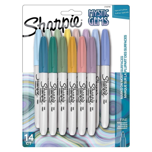 Rotuladores permanentes Sharpie Fine Point Mystic Gem 14 colores