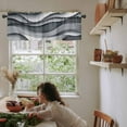 thumbnail image 6 of Hokiten Rod Pocket Curtain Valance, Black Gray Ombre Farmhouse Window Valance for Living Room, Bedroom, Kitchen Modern Abstract Moire Art Geometric 54"W x 18"L, 6 of 8