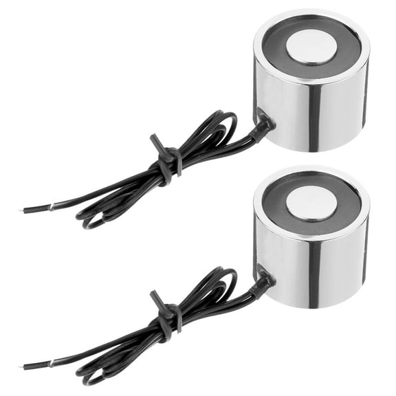 Round Solenoid Electromagnet DC 24V 80N 18LB/8Kg Electric Magnet Electric Lifting Magnet for Automation Equipment