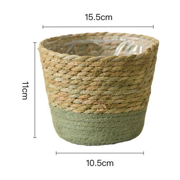 Ohmyroo Woven Plant Basket Cover Natural Straw Flower Pot Decor for Indoor Potted Plants Tabletop Display and Garden Arrangements