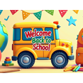 thumbnail image 4 of Colorful Welcome to School Banner with School Bus Backpack Apple Elements Backdrop Party Decorations for Classroom Decor School Events Back - to - School Parties Photo Backdrops, 4 of 4