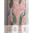thumbnail image 6 of Sheer Curtains 96 Inches Long 2 Panels, Gree Peacock Watercolor Flower on Pink Rod Pocket Curtain Voile Draperies, Retro Botanical Light Filtering Window Treatment for Living Room Kitchen Bedroom, 6 of 8