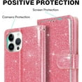 thumbnail image 5 of for iPhone 14 Pro Max Case Wallet, Card Holder Leather Luxury Cute Pattern Love Heart + Screen Protector, Card Slot iPhone 14 Pro Max Case, Shockproof Protection for Gilrs Women -Pink, 5 of 11