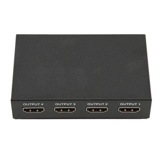 Divisor 4K 1 Entrada 4 Salidas, Divisor Duplicador 1x4 Compatible Con 4K 30 Hz FHD 1080p Y 3D, Espejo Distribuidor De Vídeo Duplicado,