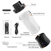 Portable Blender, 6000mAh Portable Juicer with USB Rechargeable for Shakes and Smoothies, BPA Free 24 oz Juicer Cup with 6 Blades and Lid, 360W Self Cleaning Personal Blender for Home/Office/Travel