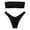 Black, variant on Women's Strapless Bandeau Ribbed Bikini Set Two Piece Swimsuit Pink L