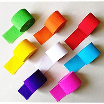 IMIKEYA 6 Pcs Crepe Paper Party Streamer Paper for Birthday Wedding Concert and Various Festivals 9m/ Roll