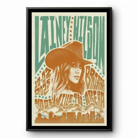 Lainey Wilson Bridgestone Arena Nashville 2025 Concert Poster Size 24''x36''-Gategoo