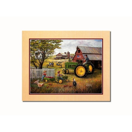 John Deere Tapestry - John Deere Tractor Drivin' Man Wall Picture 8x10 Art Print