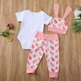 thumbnail image 4 of Newborn Baby Kids My 1st Easter Outfits Set Bunny Romper Tops Pants Cloths, 4 of 5