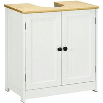 Topcobe Bathroom Vanities Under Sink Storage Cabinet Cupboard with 2 Doors 23.5"x11.75"x24" Indoor Modern Furniture for Bathroom, White