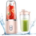 thumbnail image 1 of HUGFEGWE Mini Blender,Portable Blender 400ml Capacity Travel Blender 6 Cutter Portable Juicer Blender with 1 Water Bottle USB Rechargeable Blender for Smoothies Type 2 CJB91-130018, 1 of 8