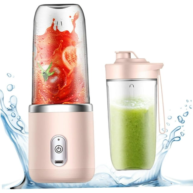 HUGFEGWE Mini Blender,Portable Blender 400ml Capacity Travel Blender 6 Cutter Portable Juicer Blender with 1 Water Bottle USB Rechargeable Blender for Smoothies Type 2 CJB91-130018