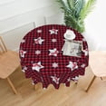 thumbnail image 2 of Christmas Snowflakes Tablecloth, Merry Christmas Table Cloth for Party Decoration, Round 60 Inch, Red Christmas Themed Tablecloths for Dinner Kitchen Party Picnic, 2 of 6