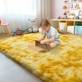 thumbnail image 6 of ZENELESS Large Fluffy Area Rugs for Living Room,8x10 Shag Rectangular Carpets for Bedroom, Tie-Dye Yellow, 6 of 7