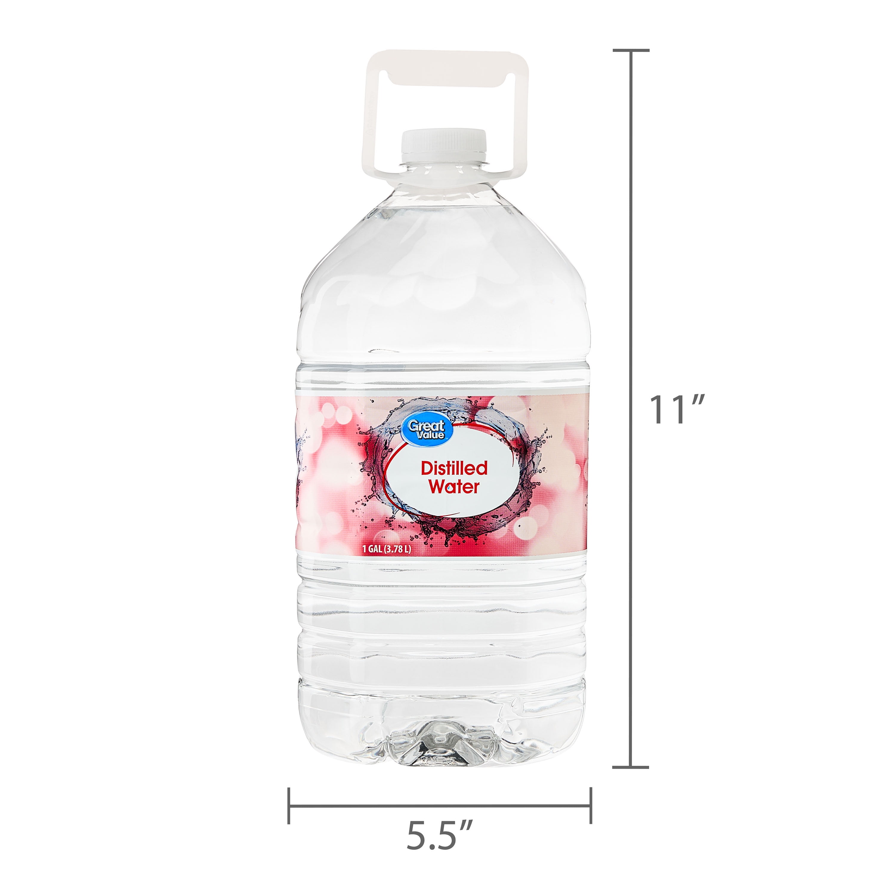 (6 pack) Great Value Distilled Water, 1 Gallon