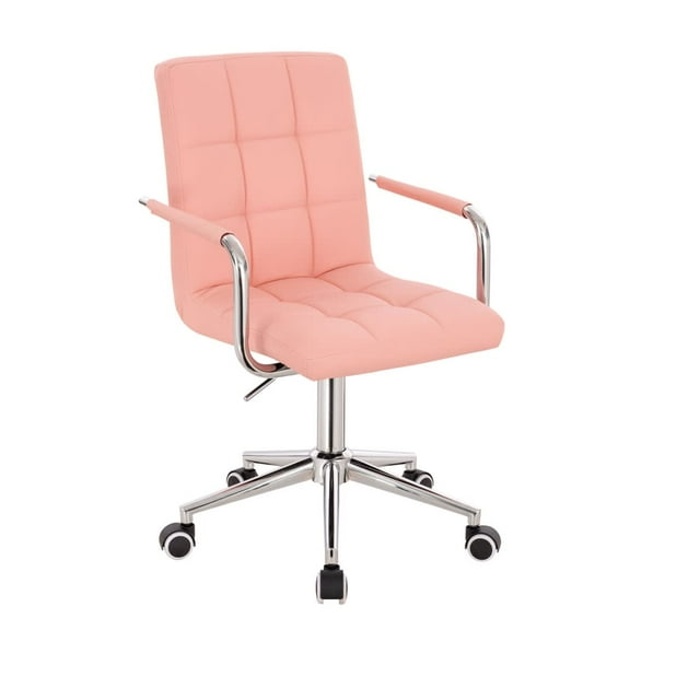 Silla de Escritorio Euroluce Contemporary Design Color Rosa Acabado Cromada Giratoria Altura Ajustable