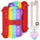 thumbnail image 2 of Funda de silicona Ubiuopop Push Rainbow Bubble Butterfly compatible con iPad Mini 1/2/3, antiestrés, a prueba de golpes, con cordón, soporte y colgante., 2 of 4