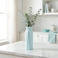 thumbnail image 3 of Flower Vase Clear, Unbreakable Narrow Bud Vase for Single Stem Roses, Shatterproof Plastic Vase for Office Desk Green 2.8"L x 2.8"W x 7.9"H, 3 of 5
