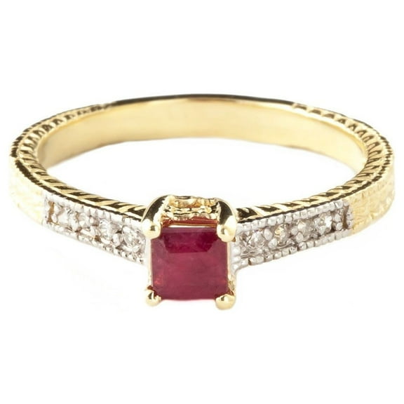 Galaxy Gold 14K Solid Yellow Gold Immediate Delight 0.65 ct Ruby Diamond Ring (11)