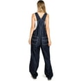 thumbnail image 3 of Revolt Women's Juniors Baggy Straight Leg Twill Overalls (14, Dark Denim), 3 of 4