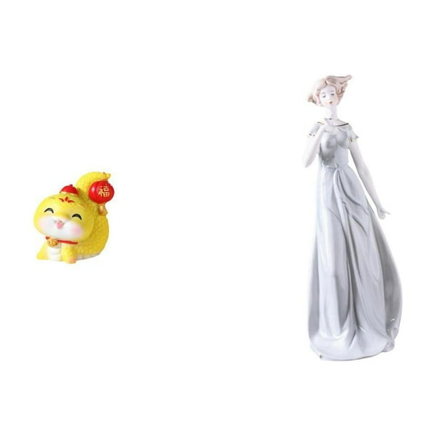 Figura De Serpiente De Resina Y Figura Femenina De Porcelana. Adorno Decorativo Moderno Para Estante, Mesa, Centro De Mesa, Oficina, Dormitorio. Regalo De Inauguración De Casa. Estilo Nórdico.