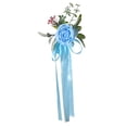 thumbnail image 4 of Respaldo de silla Pasillo de flores Arreglo floral de banco Silla de pasillo de flores artificiales azul, 4 of 9