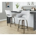 thumbnail image 2 of Mustang 26" Fixed-Height Counter Stool Set of 2 with Backs, Counter Height Chairs, Counter Height Stools Swivel, Swivel Counter Stools For Kitchen Island (Grey Fabric), 2 of 6