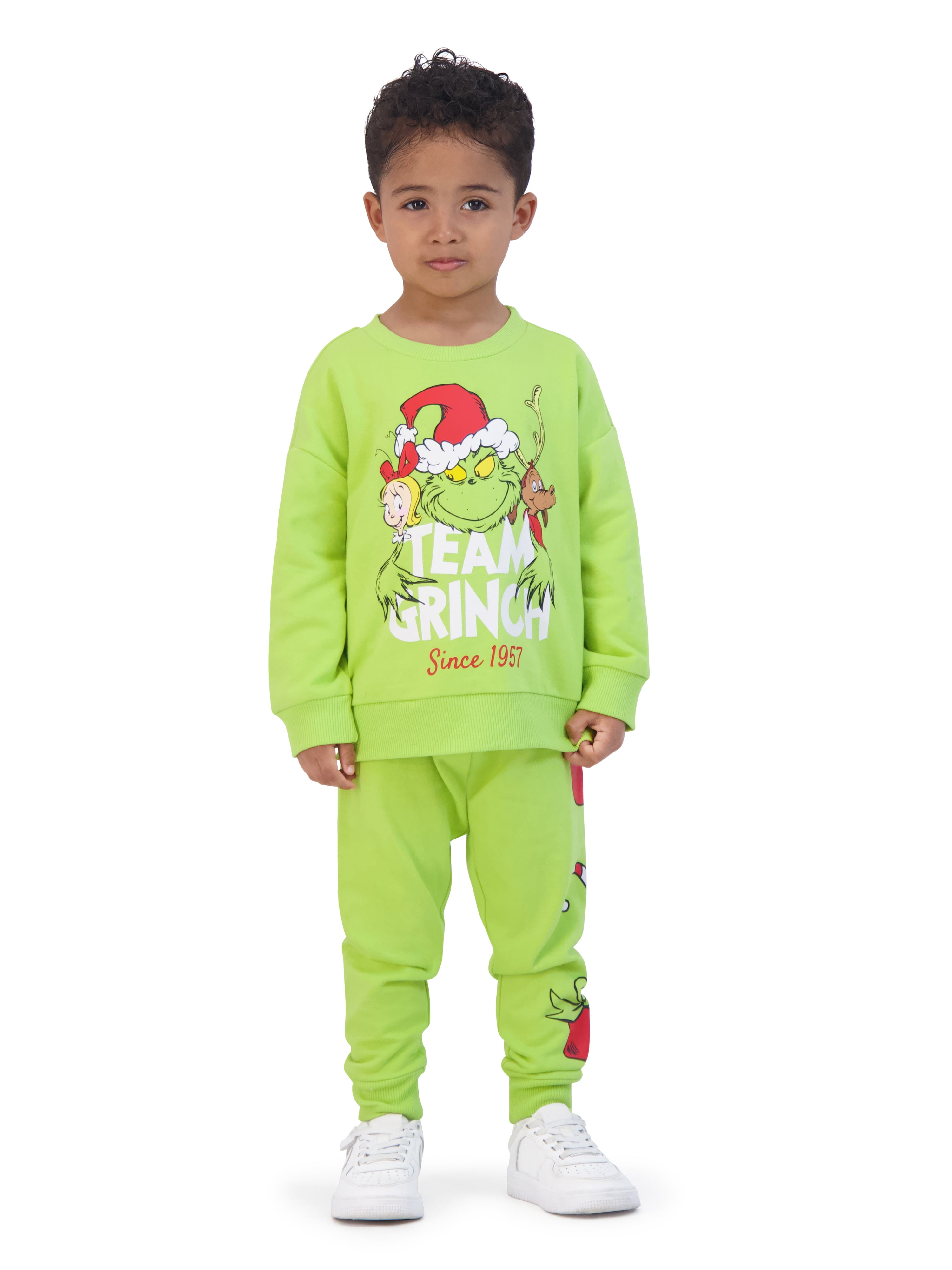 Dr. Seuss The Grinch Toddler Printed Sweatshirt and Jogger Set, Sizes 2T-5T
