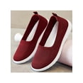 thumbnail image 6 of Frontwalk Women Shoes Casual Slip On Sneakers Walking Trainers Knit Upper Sports Comfort Sneakers Ladies Mesh Loafers Jujube Red 7.5, 6 of 6