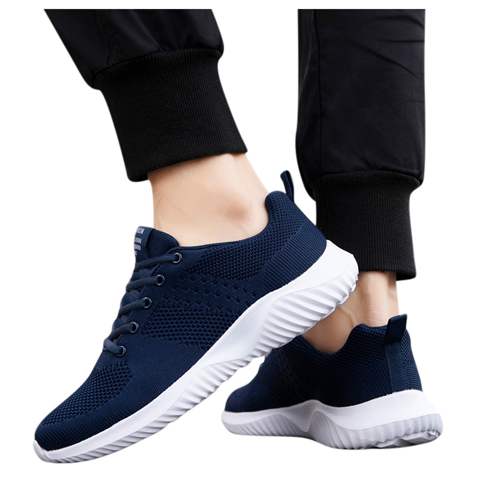 CBGELRT Shoes for Men Classic Men's Sneakers Tennis Shoes for Men Fashion Men Mesh Casual Sport Shoes Lace-up Breathable Soft Bottom Sneakers Male Blue 45 - image 3 of 9